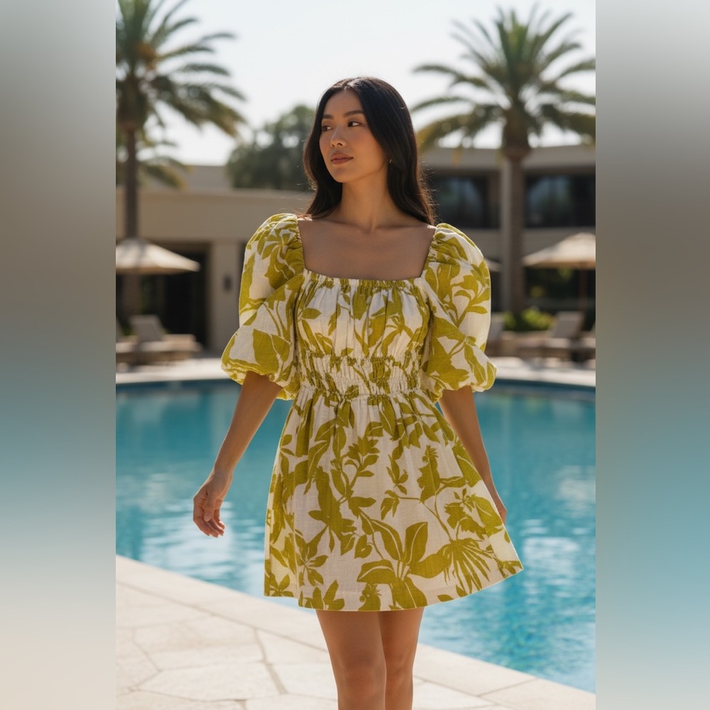 Anthropologie Maeve Tropical Feminine Summer Coastal Resortwear Dress Size XS
